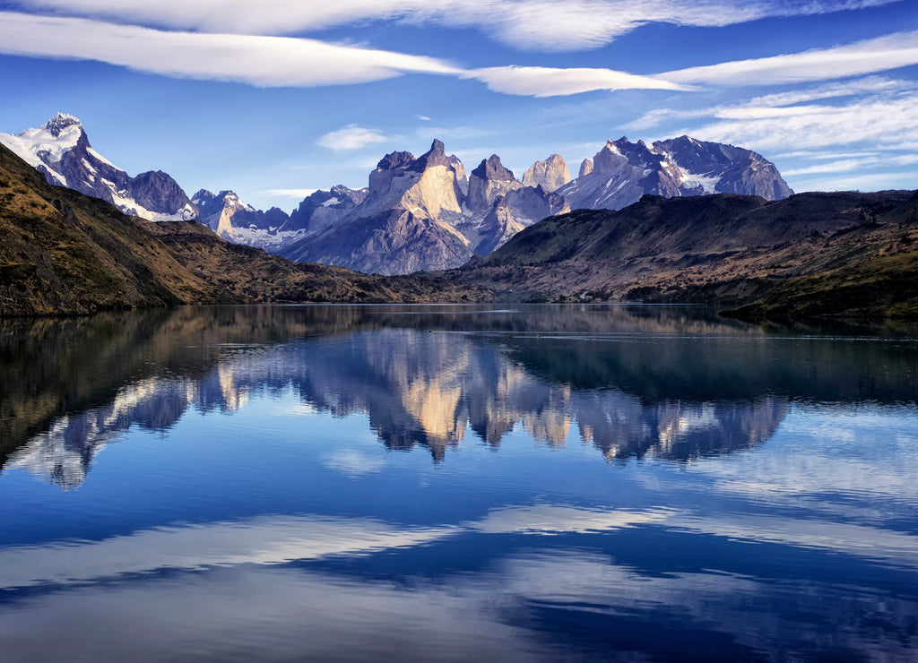 Torres del Paine in early morning; Torres del Paine NP; Patagonia; Chile; South America
