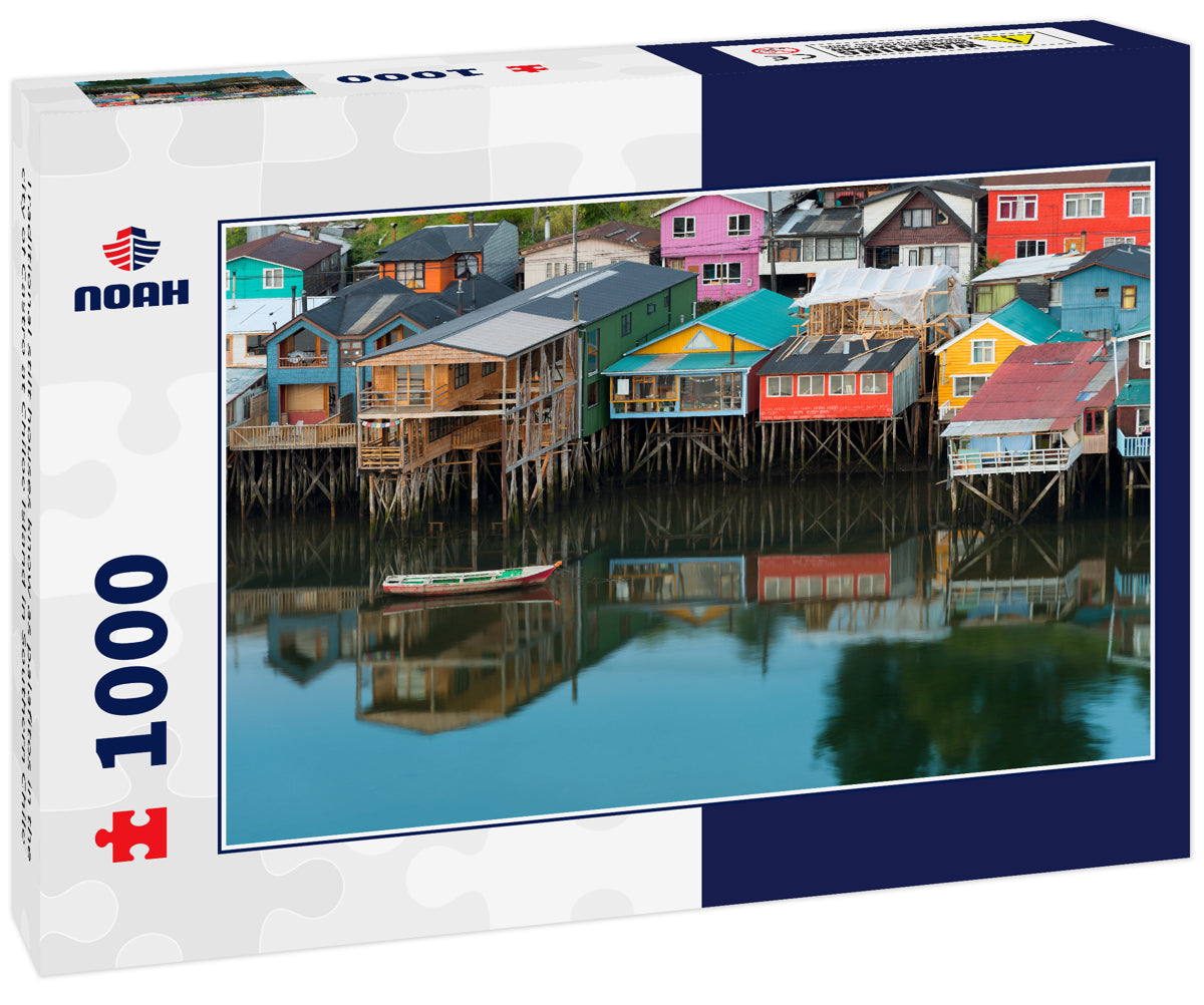 Traditional stilt houses know as palafitos in the city of Castro at Chiloe Island in Southern Chile