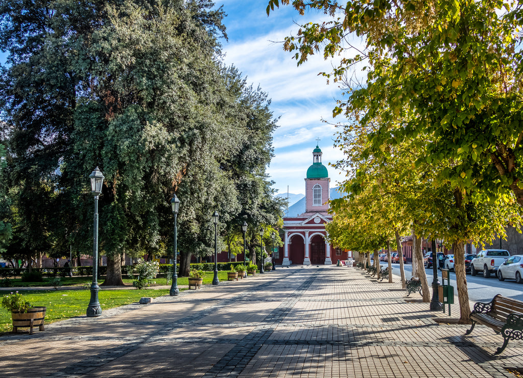 Church in San Jose de Maipo town at Cajon del Maipo - Chile