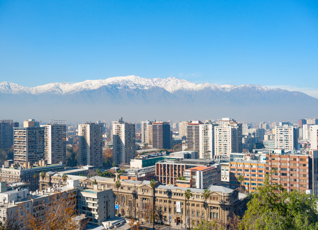 Modern urban skyline of Santiago Chile