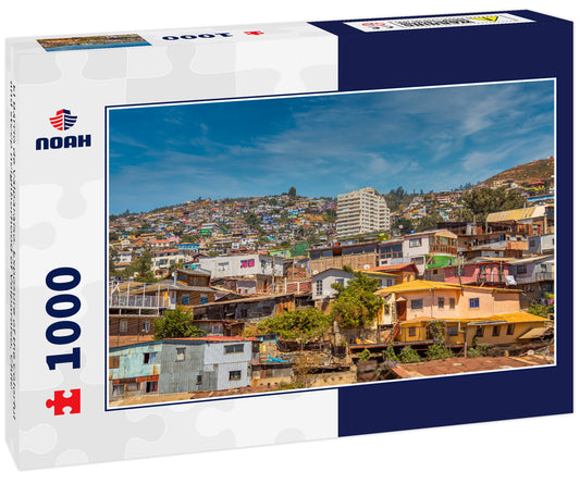 El Barrio de Valparaíso. Exposure of the Colorful and steep neighborhood of Valparaiso, Chile