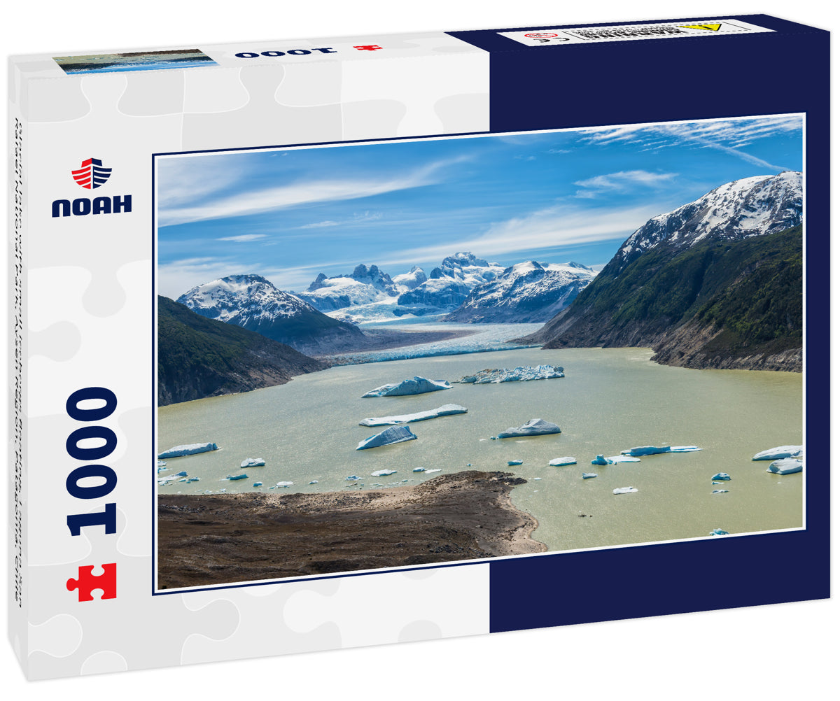 Glacial lake with small icebergs floating, Laguna San Rafael National Park, Aysen Region, Patagonia, Chile