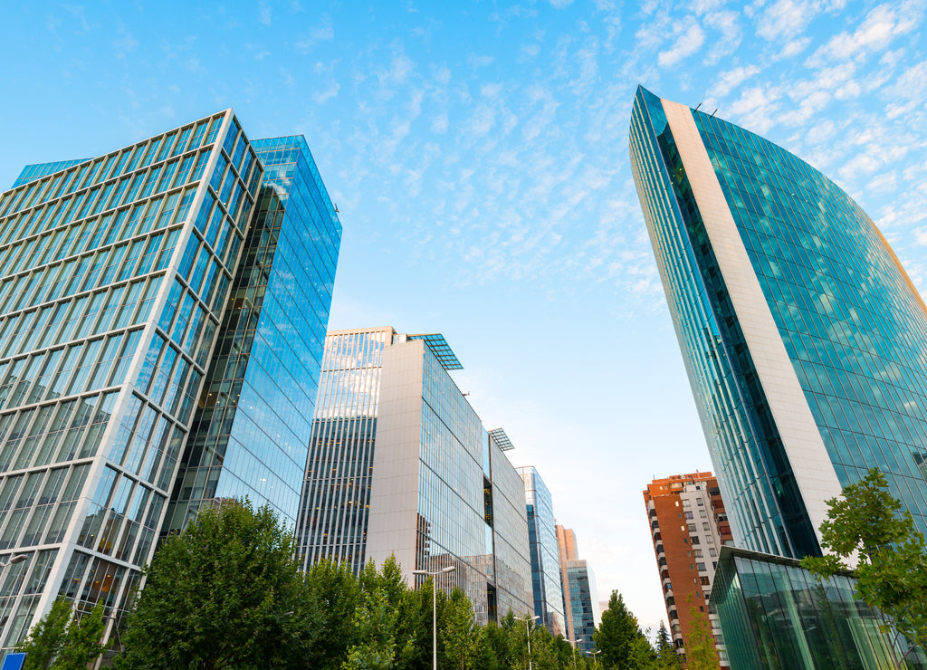 Nueva Las Condes, the new financial district in Santiagode Chile, home of top high end corporate buildings at Alonso de Cordova street