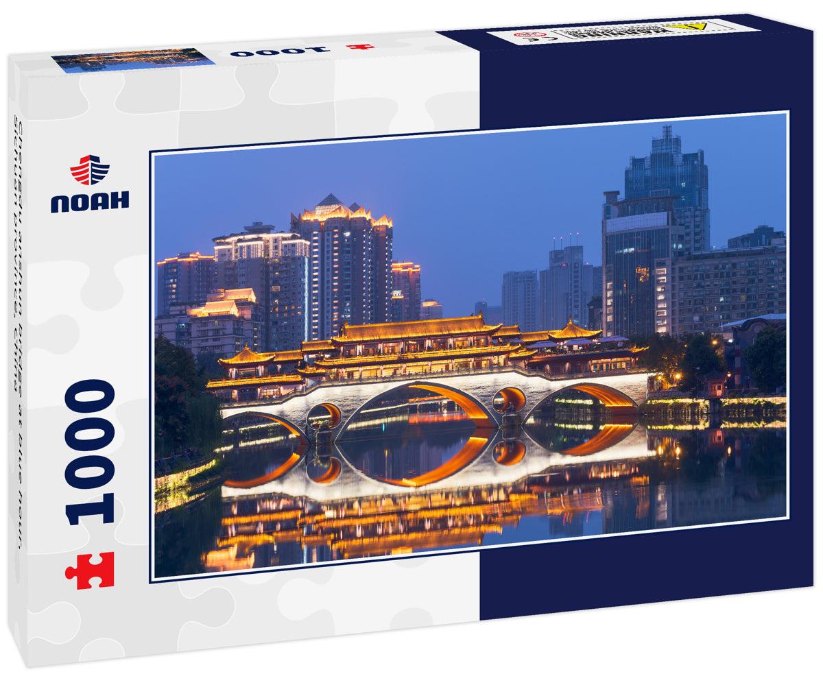 Chengdu anshun bridge at blue hour, Sichuan province, China