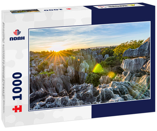 Beautiful sunset in Stone Forest in Shilin, Kunming, Yunnan province, China