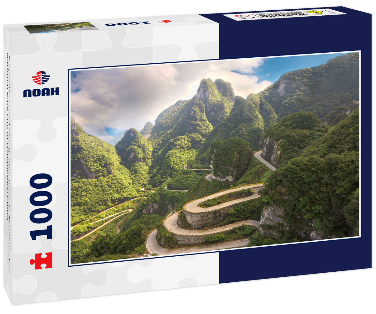 Serpentine road ninety nine turns in Tianmenshan National Park city of Dzhanjadce China