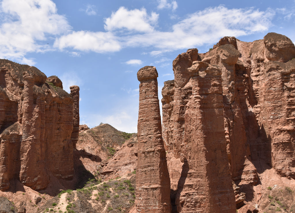 Rock Formations at the Zhangye Bingguo Danxia Landform in Gansu Province, China
