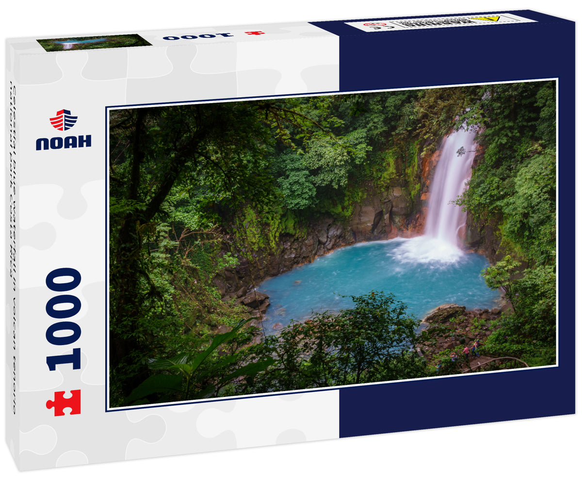 Celestial blue waterfall in volcan tenorio national park Costa Rica