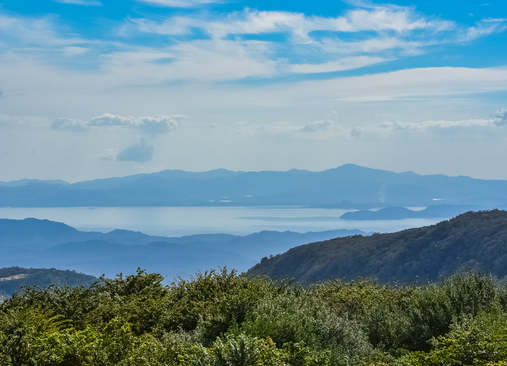 Costa Rica, panorama of the Nicoya bay, view from the Monteverde mountains