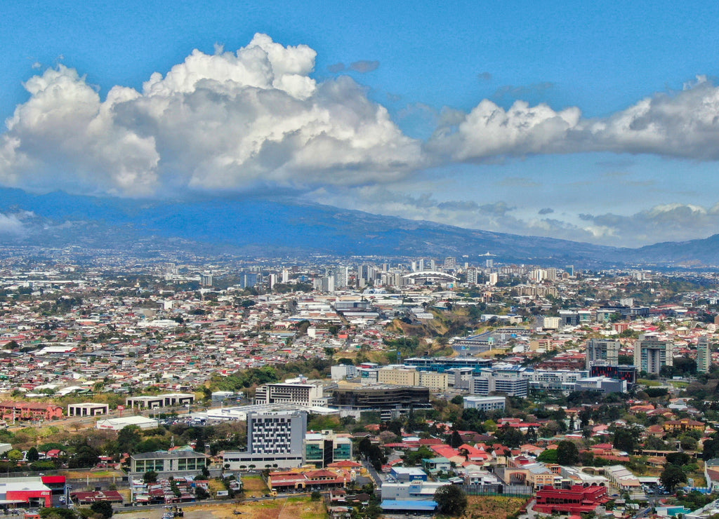 Aerial view of San Jose, Costa Rica from Escazu