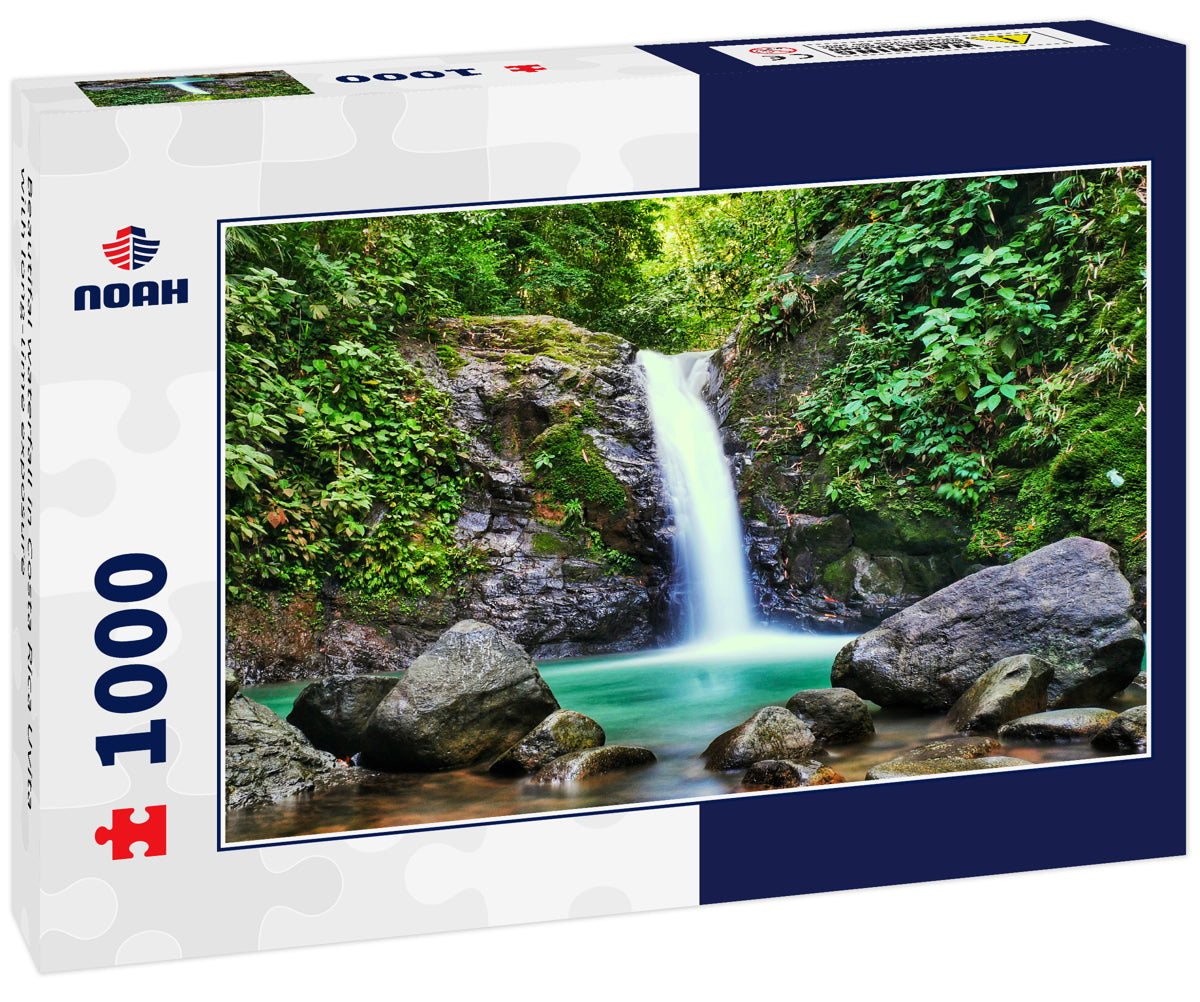 Beautifal waterfall in Costa Rica Uvita with long-time exposure