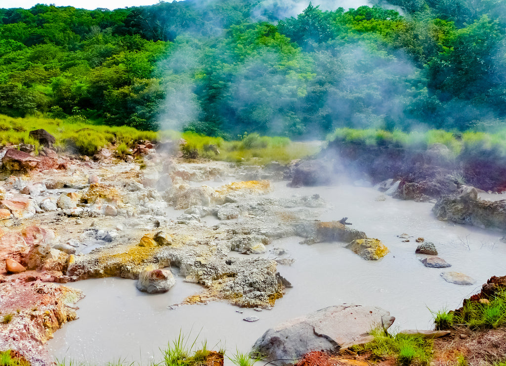 Boiling mud pot in Rincon de la Vieja national park, Guanacaste, Costa Rica
