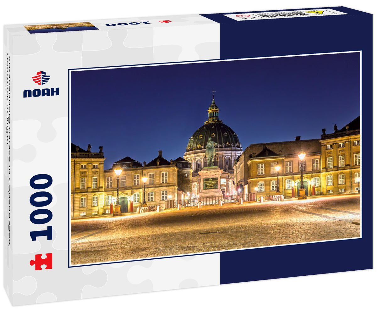 Amalienborg Palace in Copenhagen, Denmark at Night