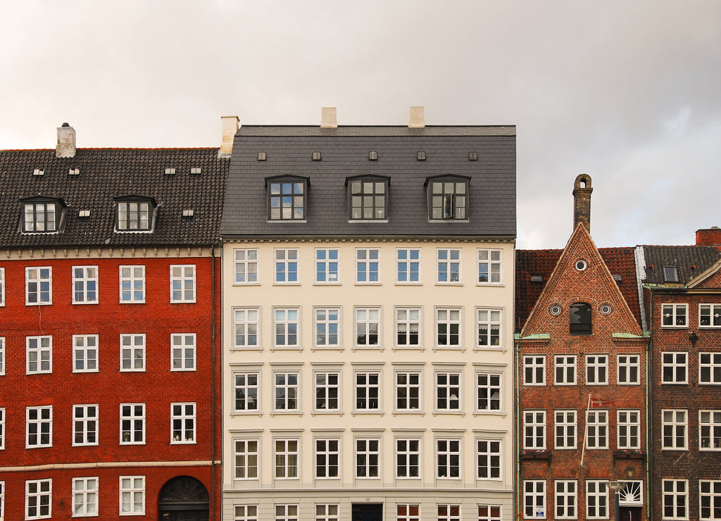 colourful old buildings houses in Copenhagen city