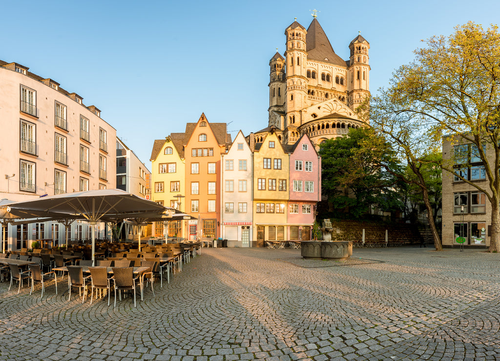 Traditional colorful houses in Cologne, Germany
