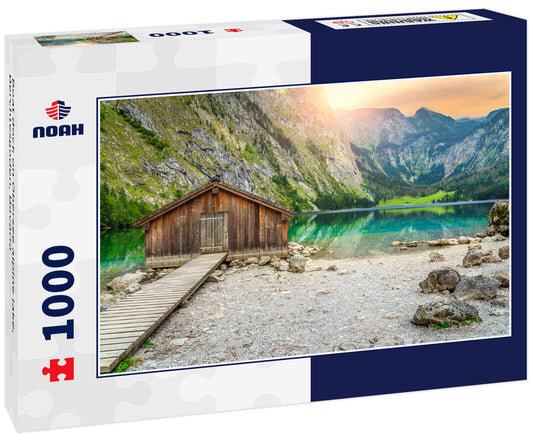 Boat dock on Obersee alpine lake, Berchtesgaden, Bavaria