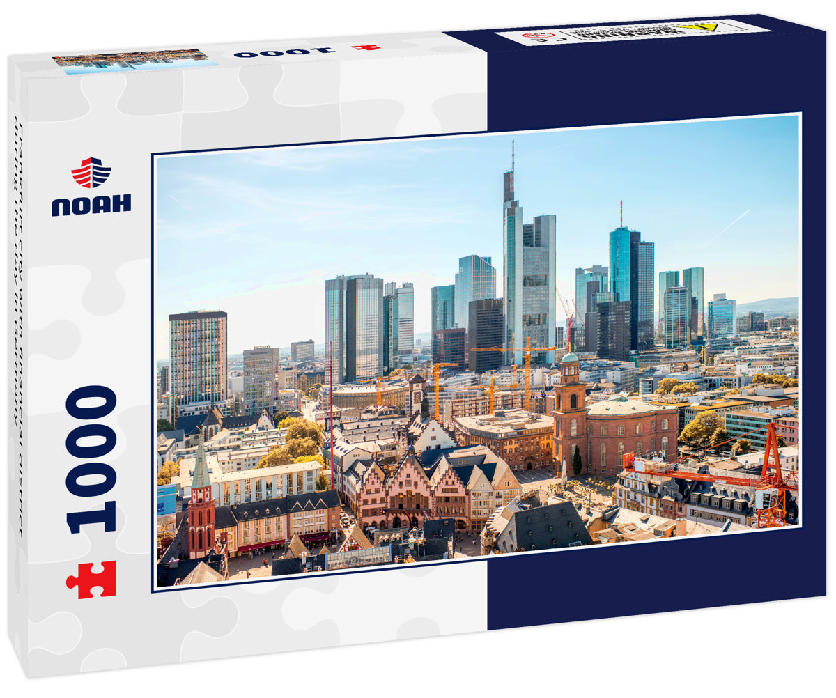 Frankfurt city with financial district during the day in Germany
