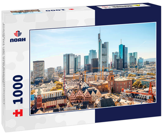 Frankfurt city with financial district during the day in Germany