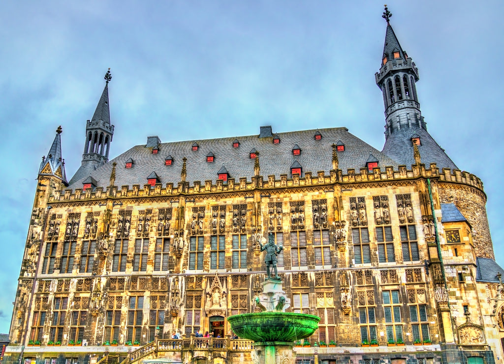Aachener Rathaus, the Town Hall of Aachen, built in the Gothic style