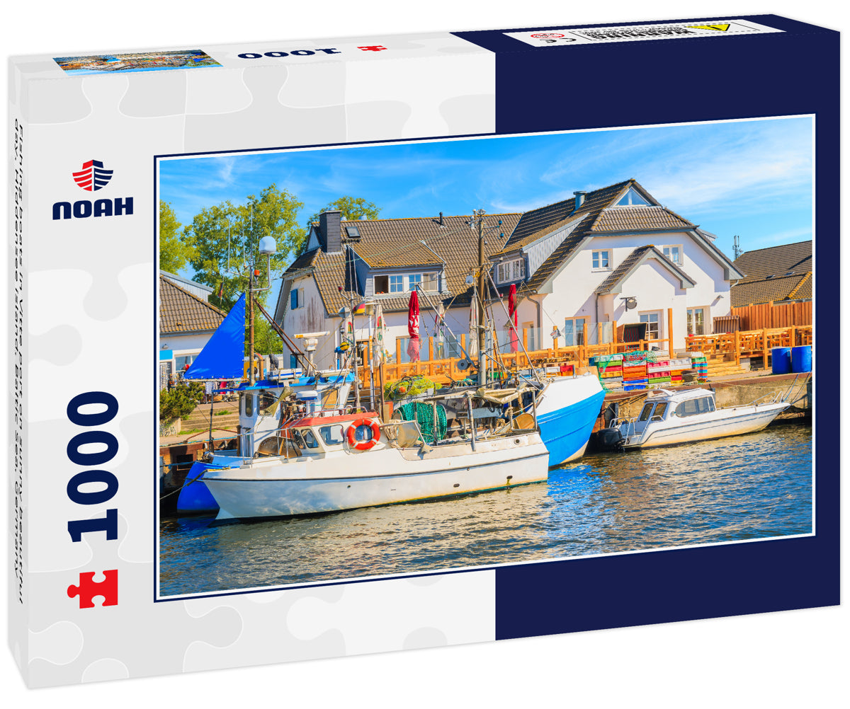 Fishing boats in Vitte port on sunny beautiful day, Hiddensee island, Baltic Sea, Germany