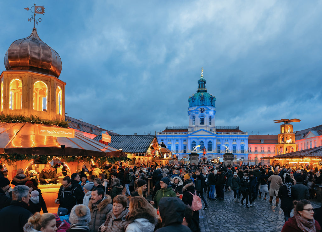 Night Christmas Market near Charlottenburg Palace Winter Berlin Germany