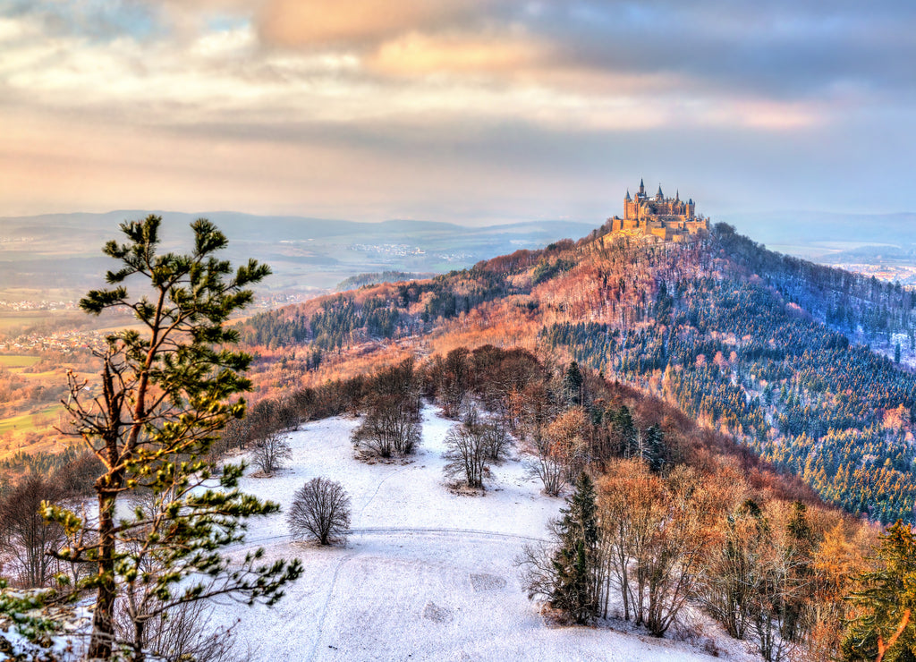 Winter view of Hohenzollern Castle, Germany