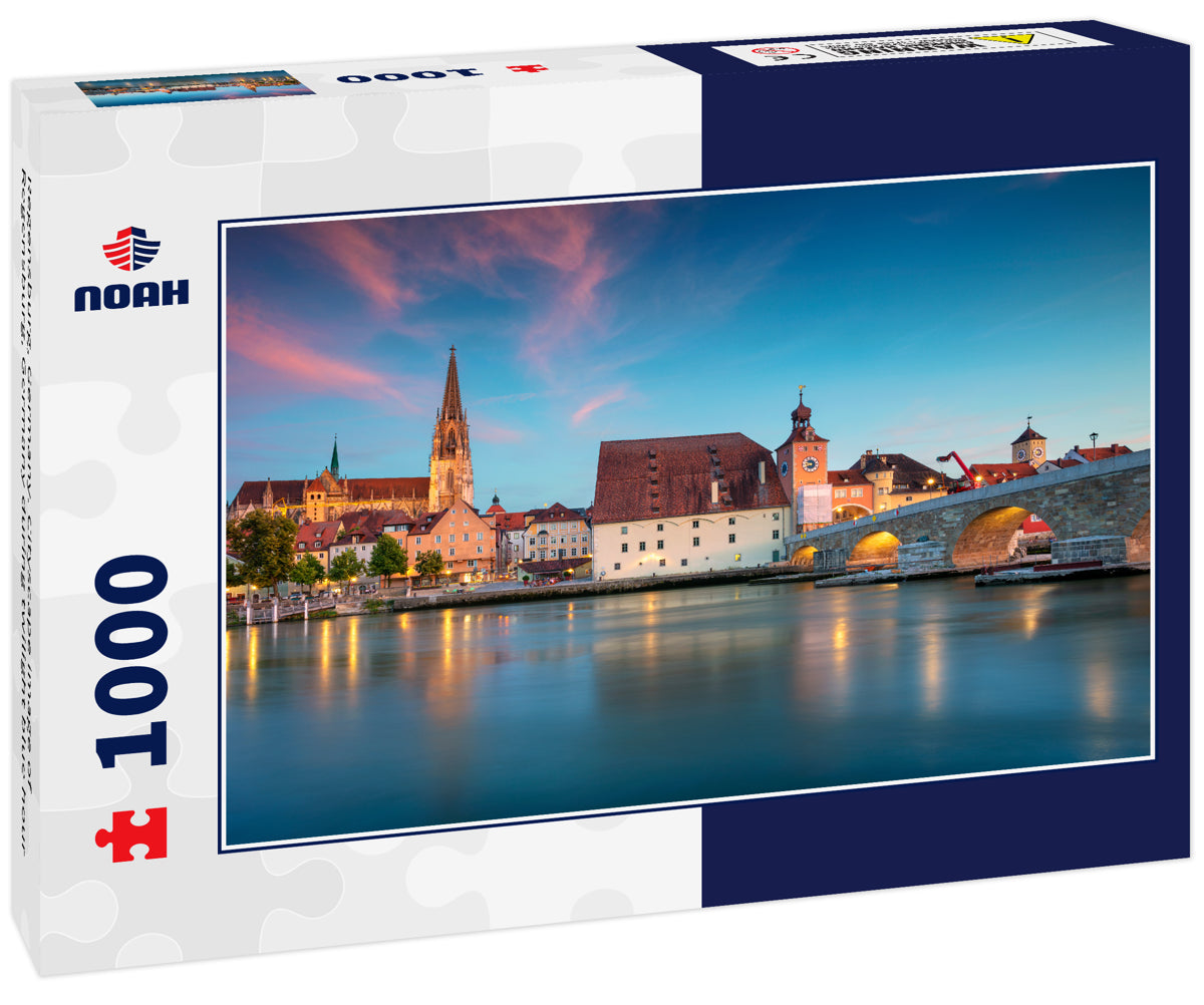 Regensburg, Germany. Cityscape image of Regensburg, Germany during twilight blue hour