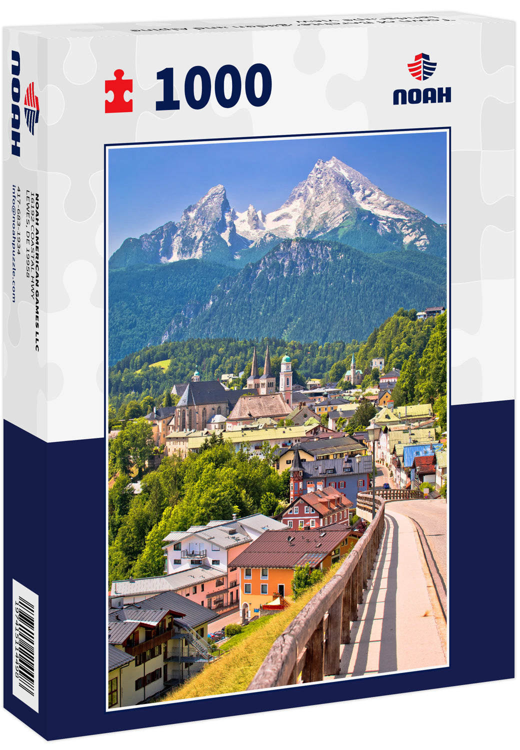 Town of Berchtesgaden and Alpine landscape view