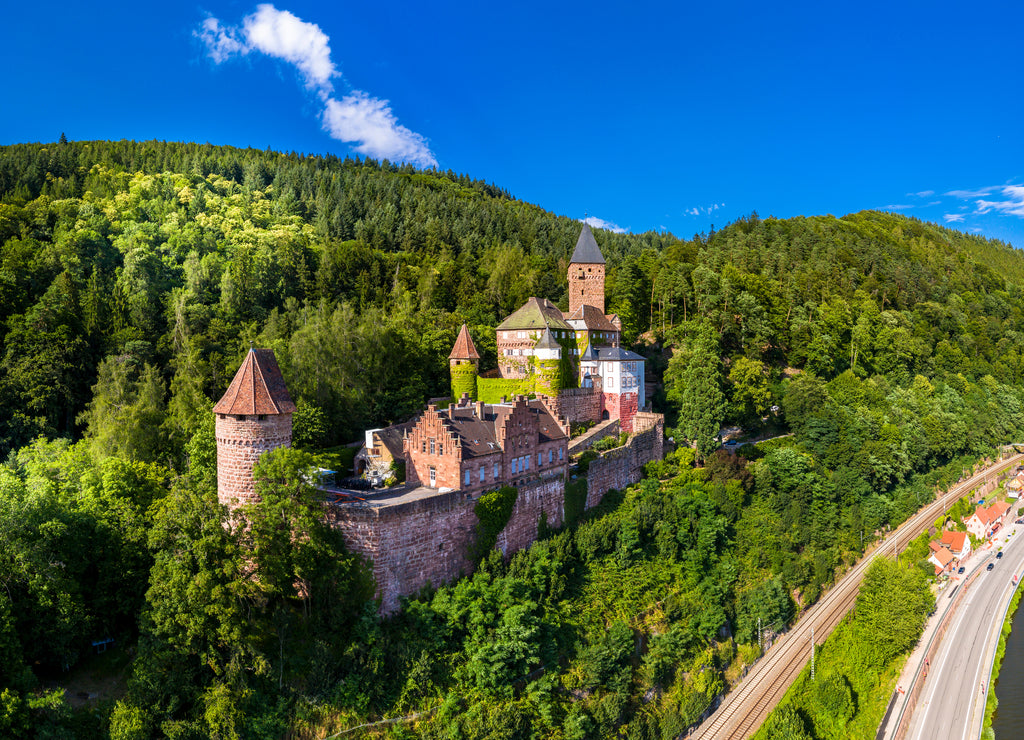 Zwingenberg Castle, river Neckar, Odenwald, Baden-Wurttemberg, Germany