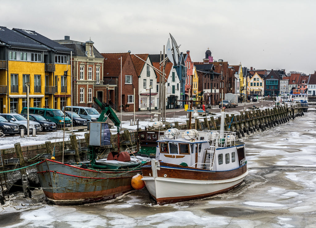 Der Hafen von Husum im Winter