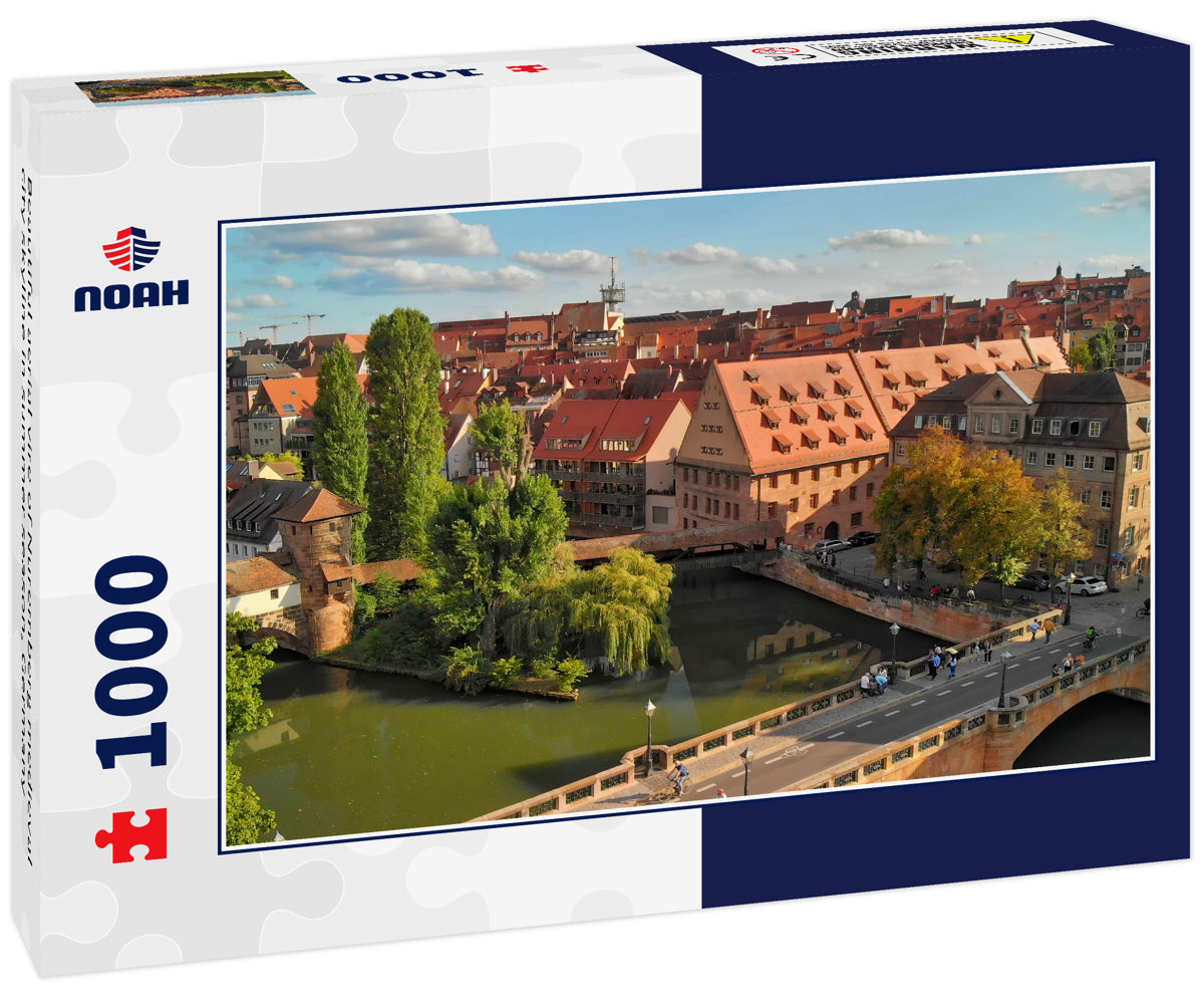 Beautiful aerial vire of Nuremberg medieval city skyline in summer season, Germany