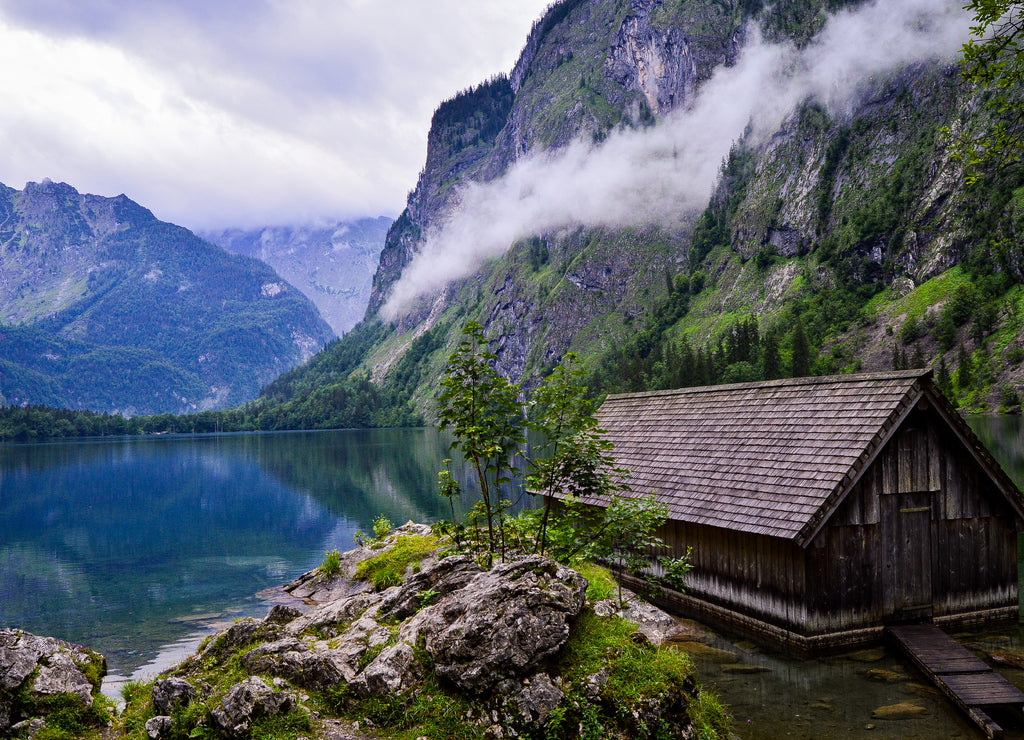 Beautiful shot of a wooden house in Berchtesgaden National Park in Ramsau, Germany