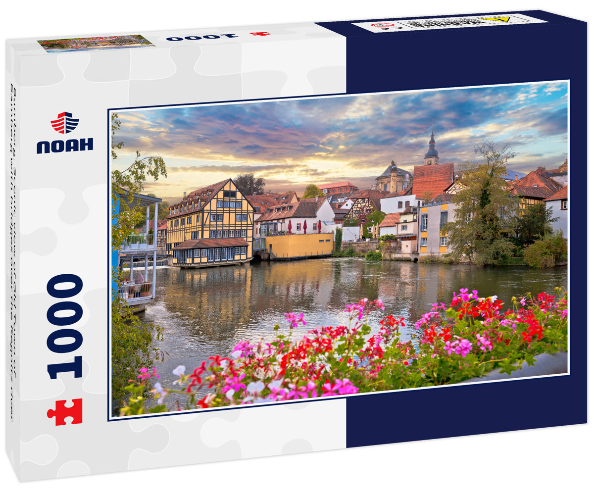 Bamberg. Scenic view of Old Town of Bamberg with bridges over the Regnitz river