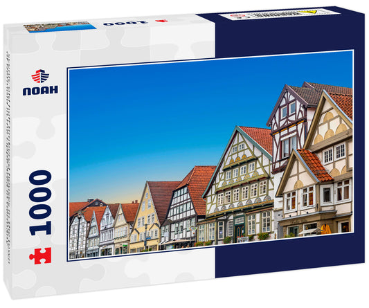 scenic old half timbered houses in the town of Detmold in the Lippe area in Germany