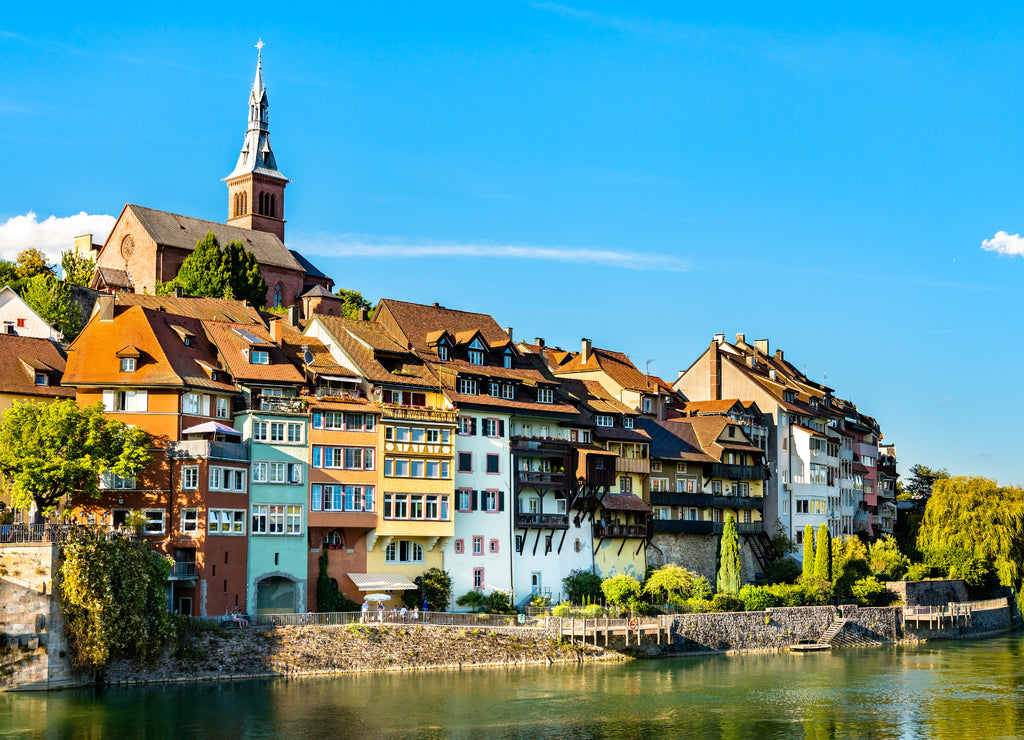 Laufenburg at the Rhine River in Germany