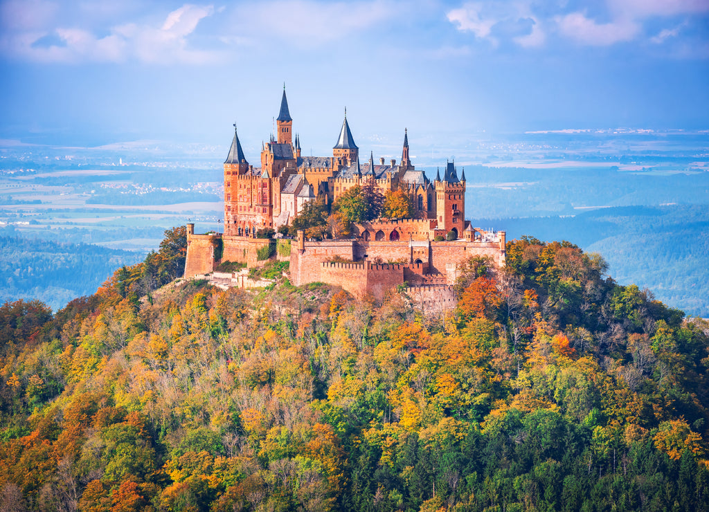 Hohenzollern Castle in the Swabian Alps, Germany
