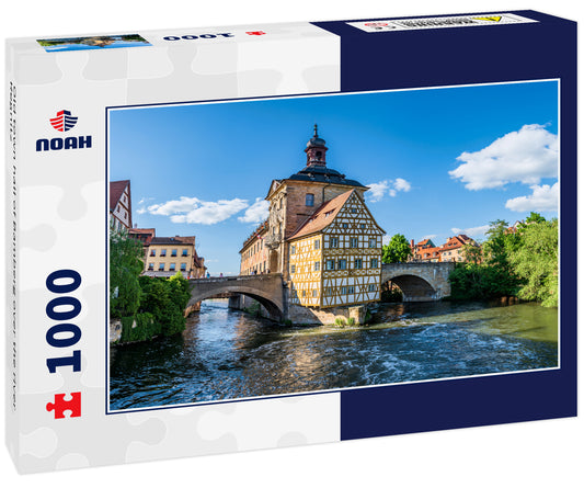 Old town hall of Bamberg over the river Regnitz