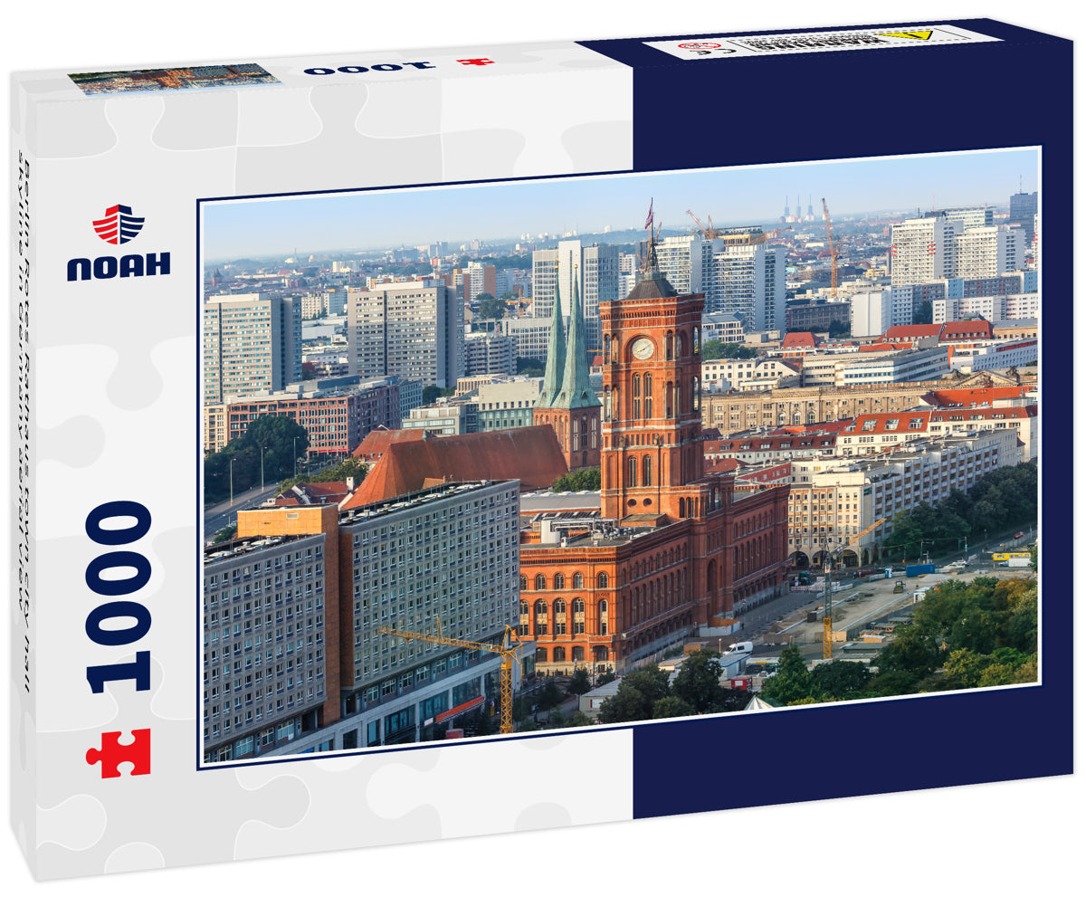 Berlin Rotes Rathaus town city hall skyline in Germany aerial view