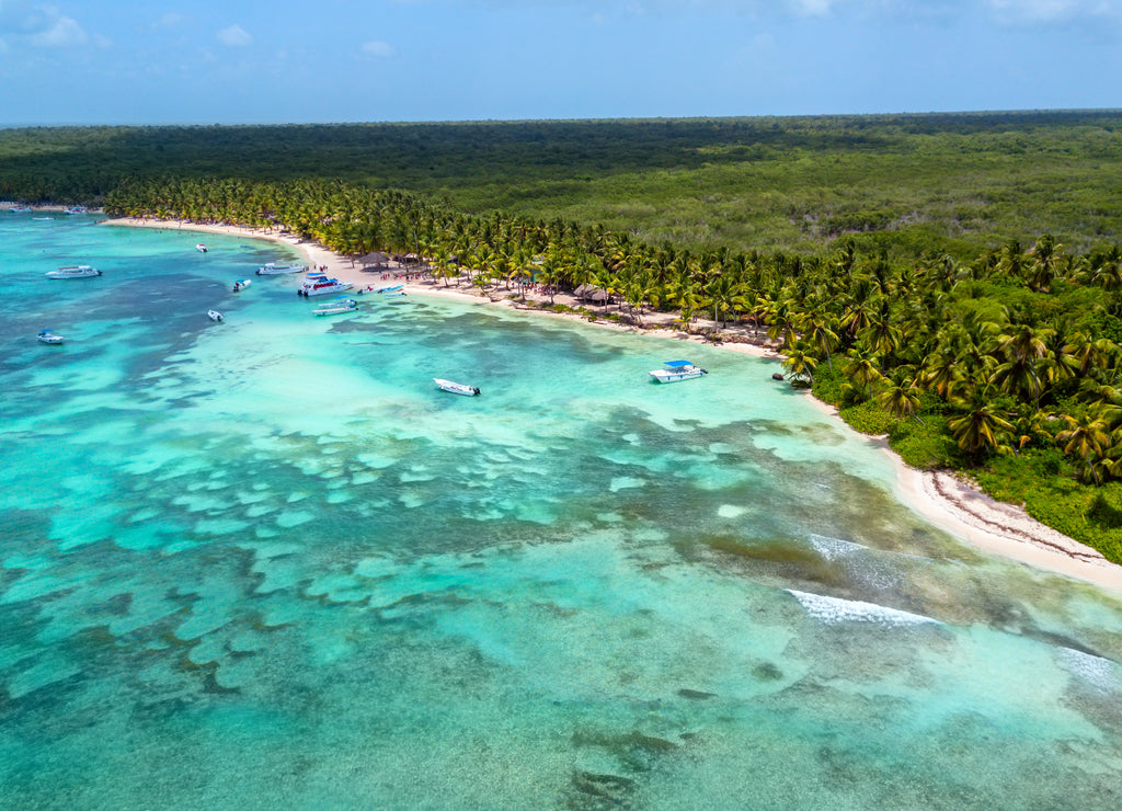 Aerial view of the Saona Island in the southern part of The Dominican Republic