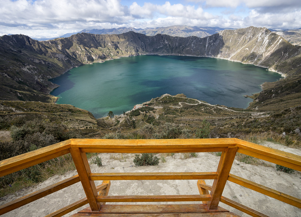 Laguna Quilotoa in Ecuador seen from the viewing deck