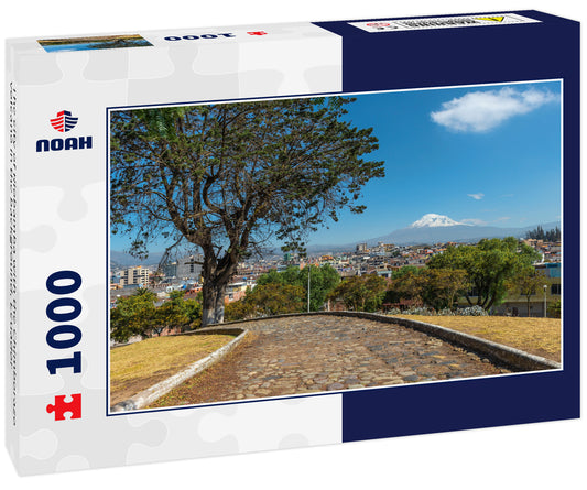 The city of Riobamba with the Chimborazo volcano in the background, Ecuador