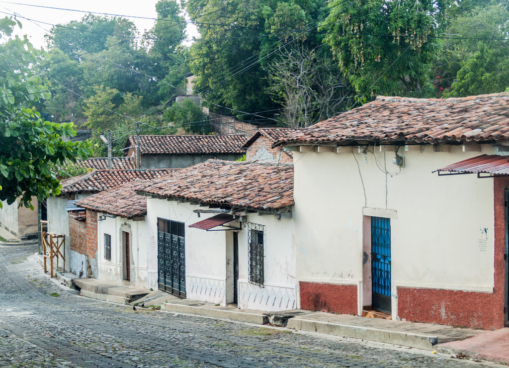 Cobbled street in Suchitoto, El Salvador