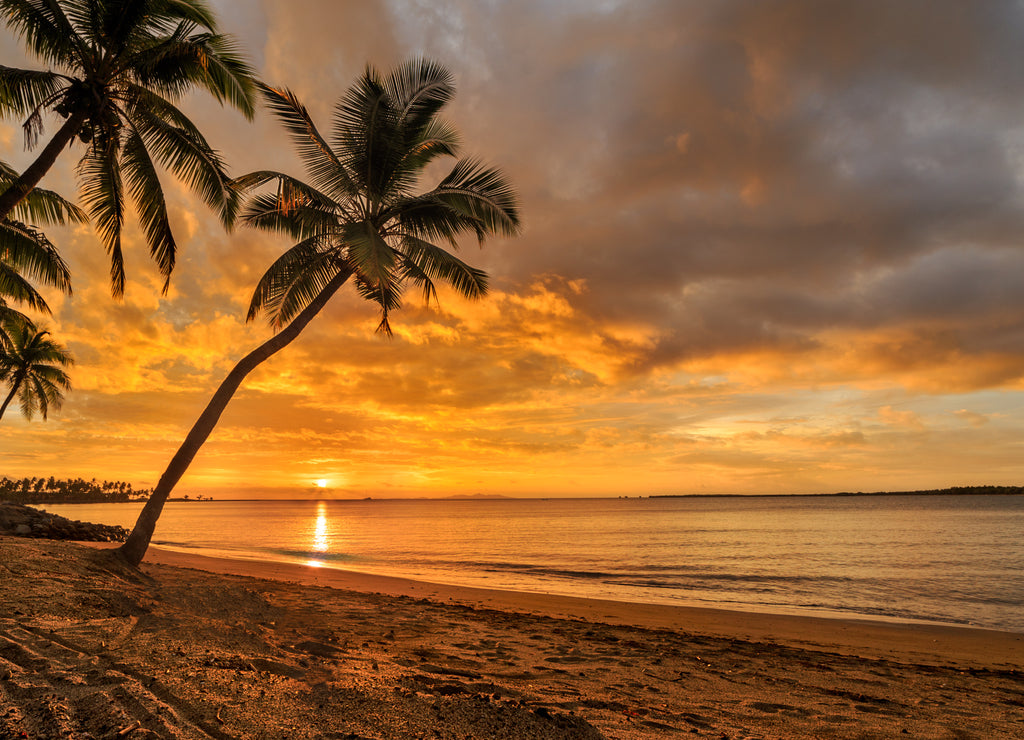 Fijian beach sunset