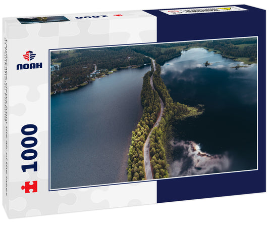 Landscape views from the air of the lakes at Punkaharju Finland