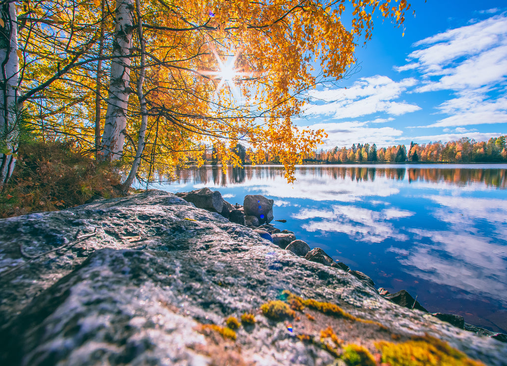 Autumn lake view from Sotkamo, Finland