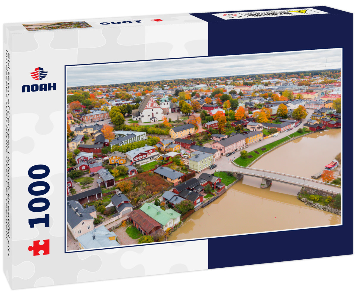 Old town of Porvoo, Finland. Beautiful city landscape with idyllic river Porvoonjoki