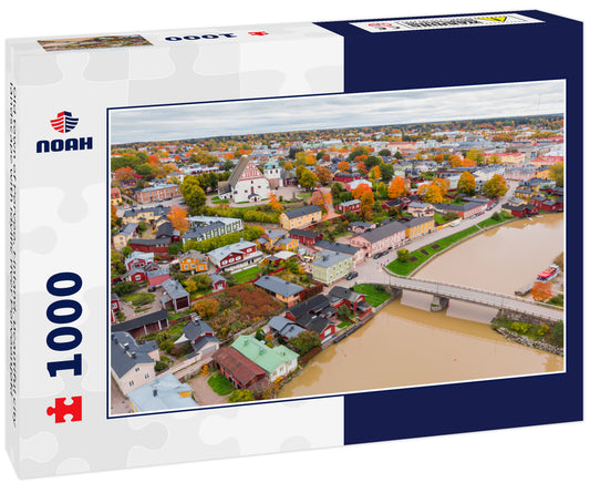 Old town of Porvoo, Finland. Beautiful city landscape with idyllic river Porvoonjoki