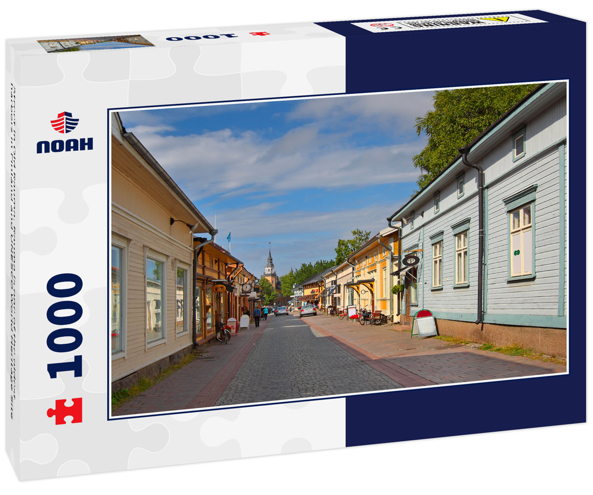 Street in Old Rauma. Rauma is one of the oldest harbors in Finland and UNESCO World Heritage Site