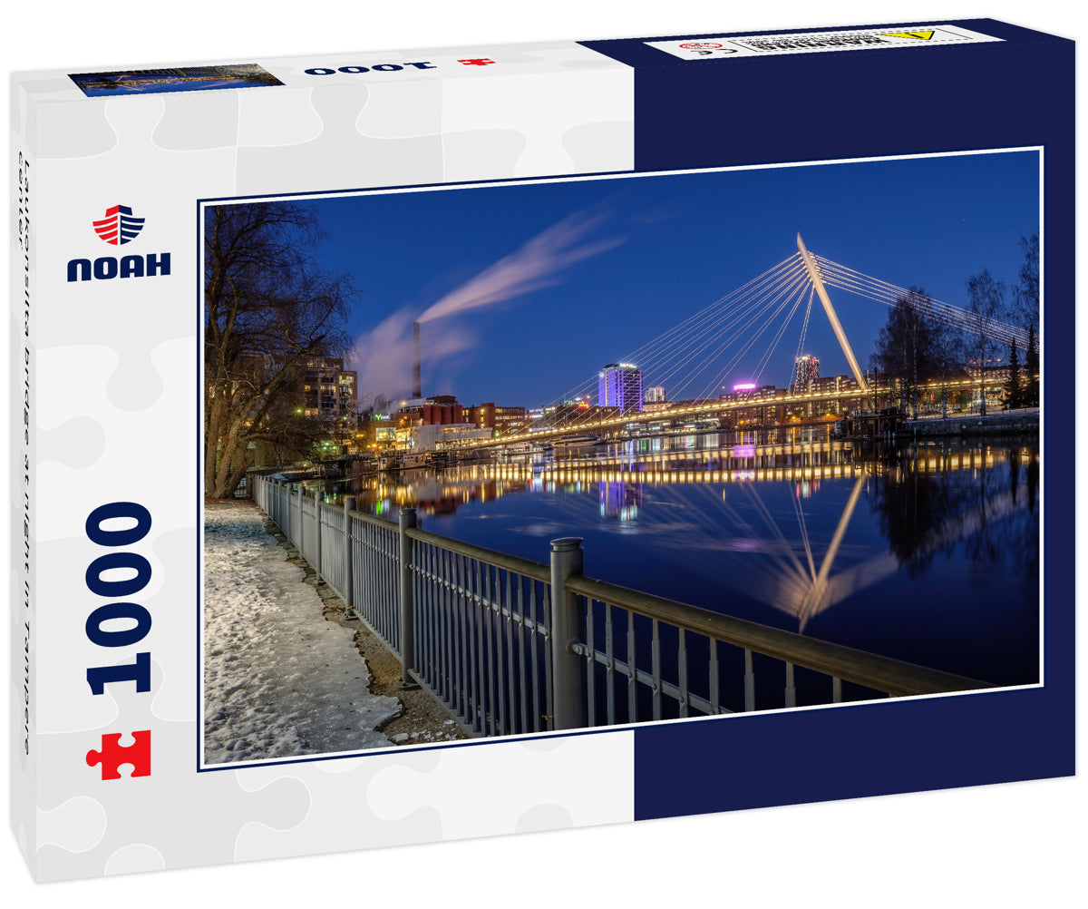 Laukonsilta bridge at night in Tampere center