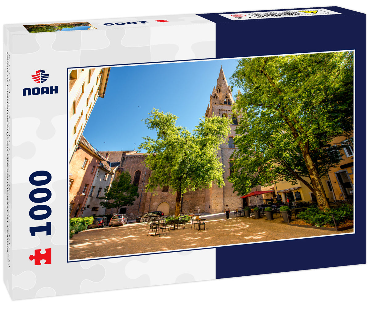 Saint Andrew church's tower in the center of the old town in Grenoble city on the south-east of France